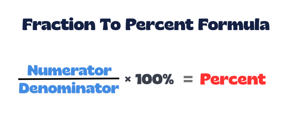 Fraction to percent formula which is also used in our Fraction to Percent Calculator. 